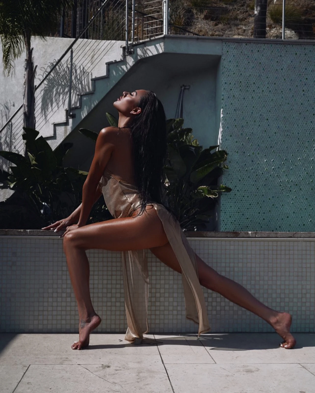 Full-length editorial portrait on location