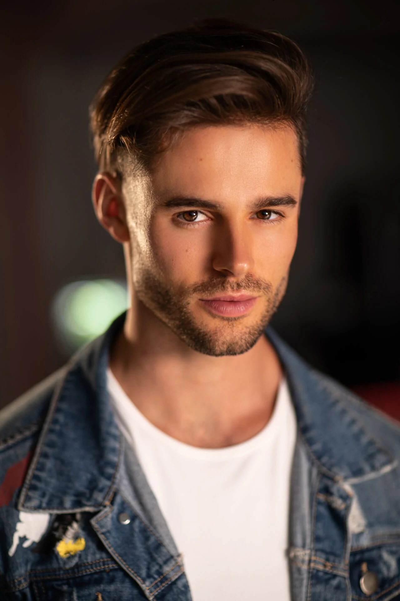 Actor headshot, natural styling, soft studio light