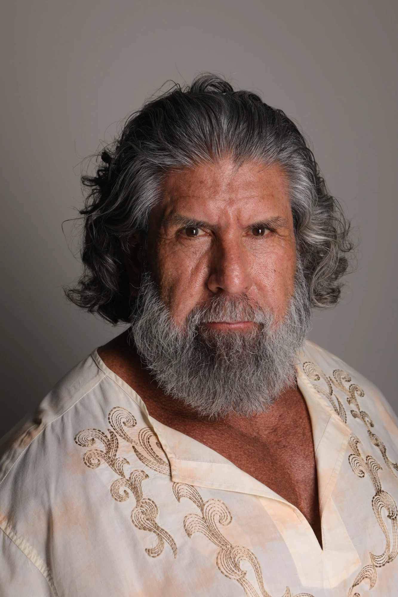 Character portrait, mature actor, studio light