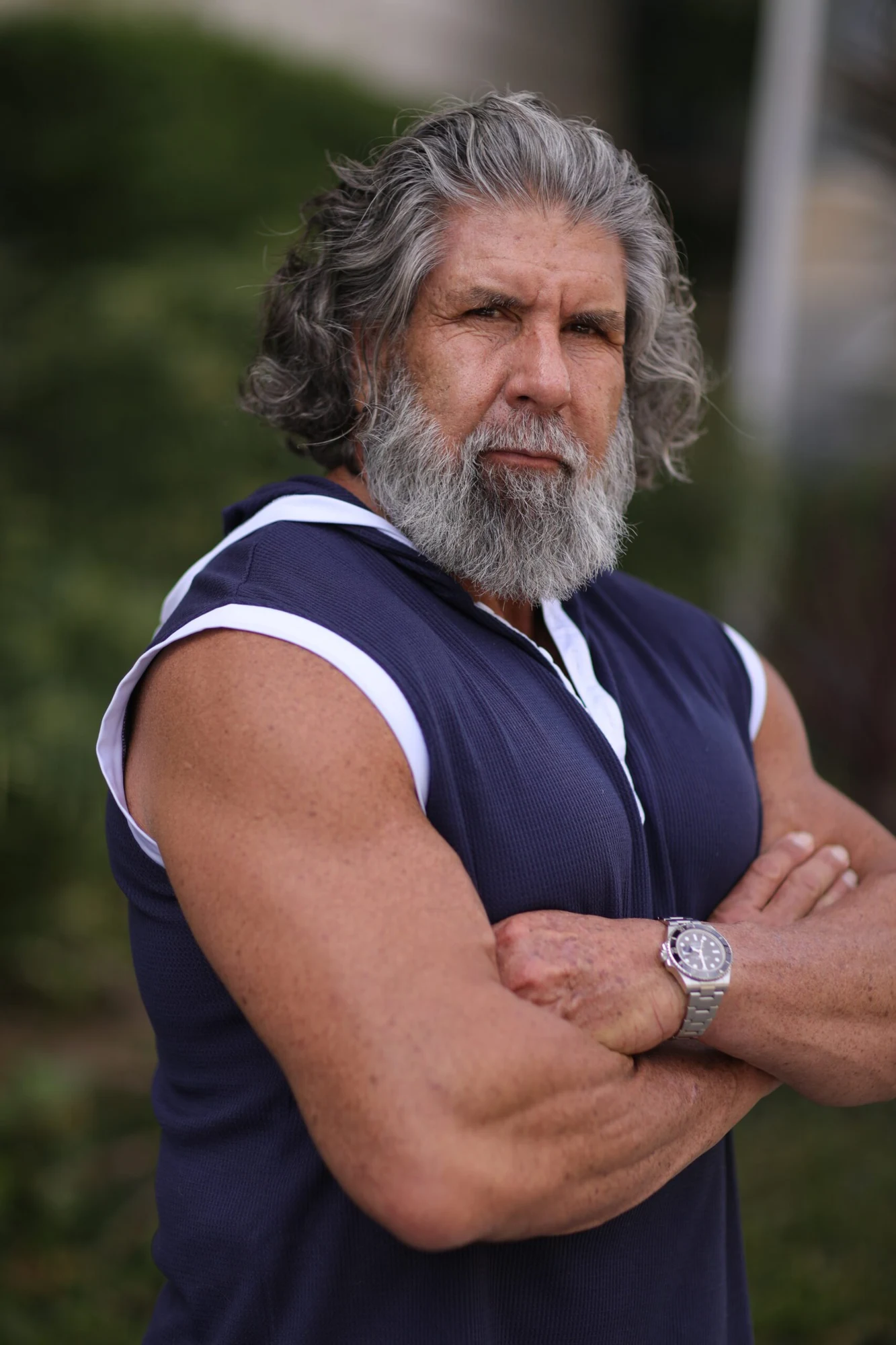 Character portrait, mature actor, natural light